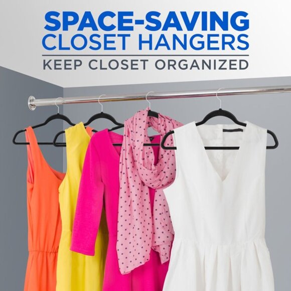 NEW Lot of 10x Velvet Clothes Hangers, Non-Slip, Swivel Hook, Multiple Colors! - Picture 8 of 10